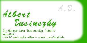 albert dusinszky business card